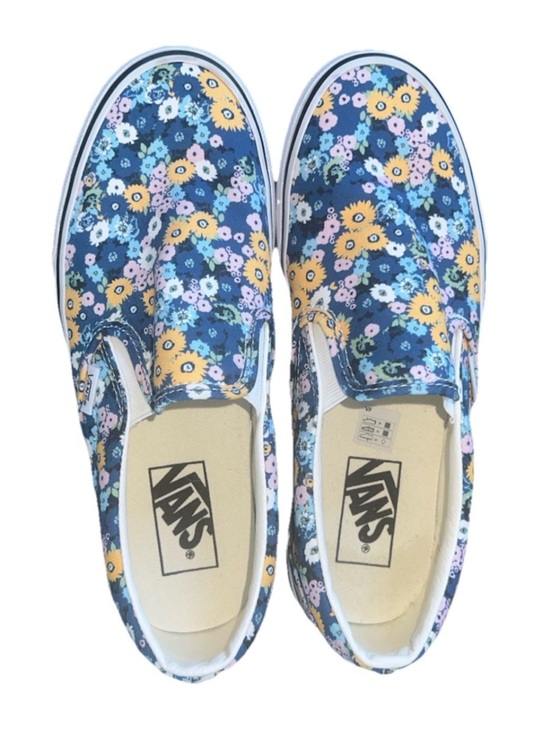 Vans Shoes - Vans Floral Slip On Sneakers Blue Daisy Canvas Women’s 8